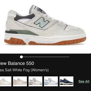 New Balance 550 Gray and White Sneakers